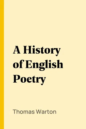 A History of English Poetry