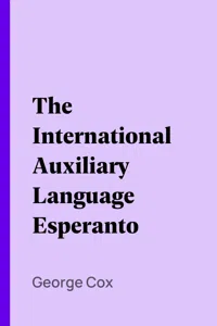 The International Auxiliary Language Esperanto_cover