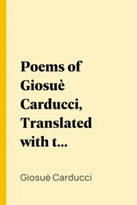 Poems of Giosuè Carducci, Translated with two introductory essays_cover