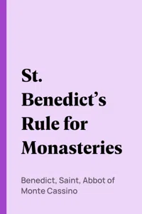 St. Benedict's Rule for Monasteries_cover