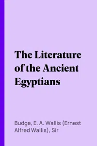 The Literature of the Ancient Egyptians_cover