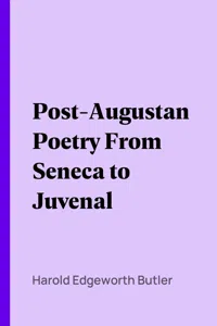 Post-Augustan Poetry From Seneca to Juvenal_cover