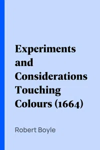 Experiments and Considerations Touching Colours_cover