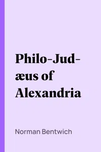 Philo-Judæus of Alexandria_cover