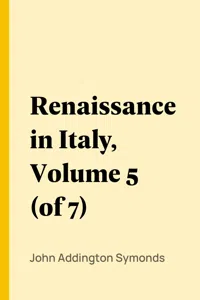 Renaissance in Italy, Volume 5_cover