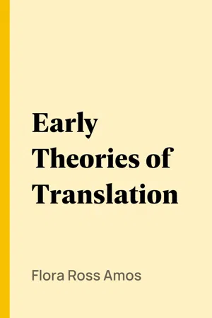 Early Theories of Translation