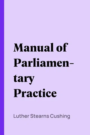Manual of Parliamentary Practice