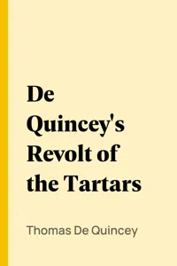 De Quincey's Revolt of the Tartars_cover