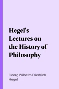 Hegel's Lectures on the History of Philosophy_cover