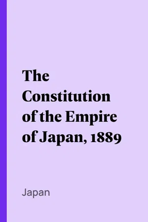 The Constitution of the Empire of Japan, 1889