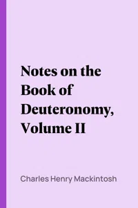 Notes on the Book of Deuteronomy, Volume II_cover