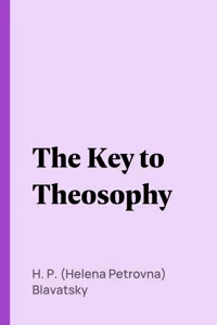 The Key to Theosophy_cover