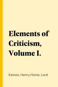 Elements of Criticism, Volume I._cover