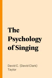 The Psychology of Singing_cover
