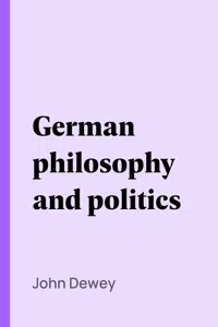 German philosophy and politics_cover