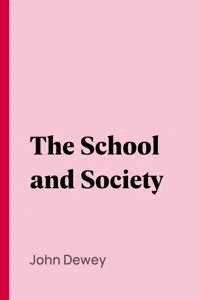 The School and Society_cover