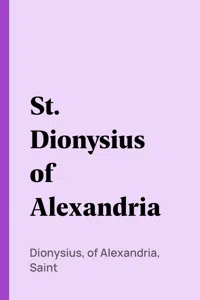 St. Dionysius of Alexandria_cover