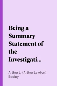 Being a Summary Statement of the Investigation Made by the British Government of the "Mormon" Question in England_cover