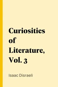 Curiosities of Literature, Vol. 3_cover