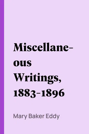 Miscellaneous Writings, 1883-1896