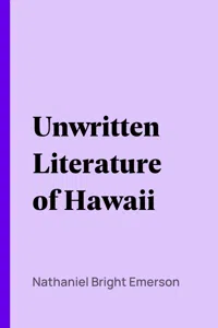 Unwritten Literature of Hawaii_cover