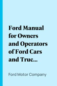 Ford Manual for Owners and Operators of Ford Cars and Trucks_cover