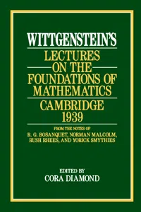 Wittgenstein's Lectures on the Foundations of Mathematics, Cambridge, 1939_cover