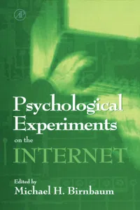 Psychological Experiments on the Internet_cover