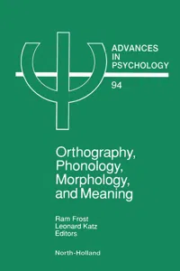 Orthography, Phonology, Morphology and Meaning_cover