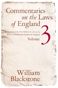 Commentaries on the Laws of England, Volume 3_cover