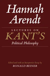 Lectures on Kant's Political Philosophy_cover
