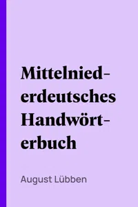 Mittelniederdeutsches Handwörterbuch_cover
