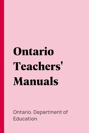 Ontario Teachers' Manuals