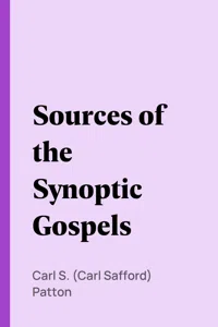 Sources of the Synoptic Gospels_cover