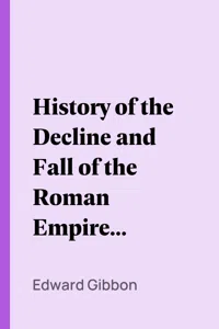 History of the Decline and Fall of the Roman Empire — Volume 1_cover