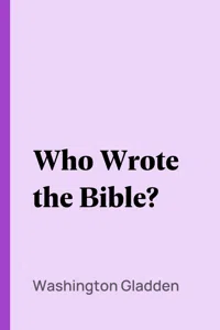 Who Wrote the Bible?_cover