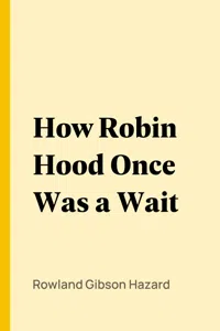 How Robin Hood Once Was a Wait_cover