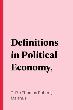 Definitions in Political Economy,