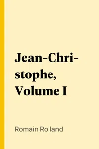 Jean-Christophe, Volume I_cover