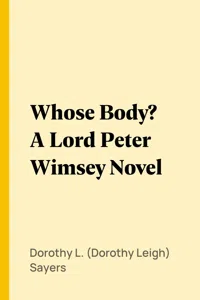 Whose Body? A Lord Peter Wimsey Novel_cover