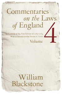 Commentaries on the Laws of England, Volume 4_cover