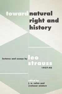 Toward "Natural Right and History"_cover