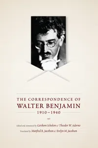 The Correspondence of Walter Benjamin, 1910-1940_cover