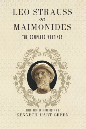 Leo Strauss on Maimonides