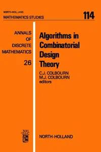 Algorithms in Combinatorial Design Theory_cover