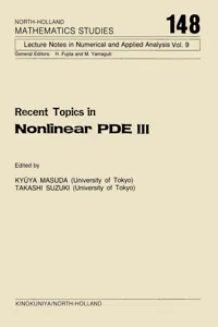 Recent Topics in Nonlinear PDE III_cover