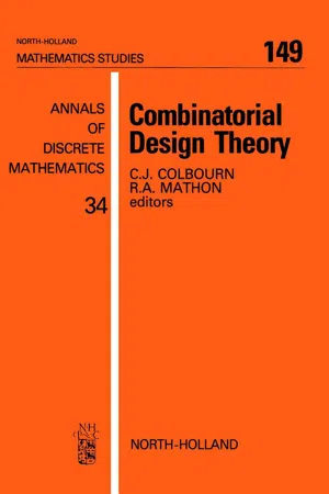 Combinatorial Design Theory