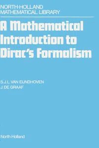 A Mathematical Introduction to Dirac's Formalism_cover