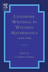 Landmark Writings in Western Mathematics 1640-1940_cover