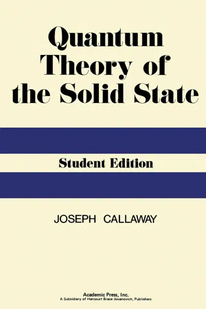 Quantum Theory of the Solid State